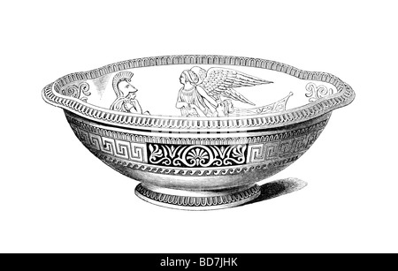 Greek Style Basin | Antique Engraving Stock Photo