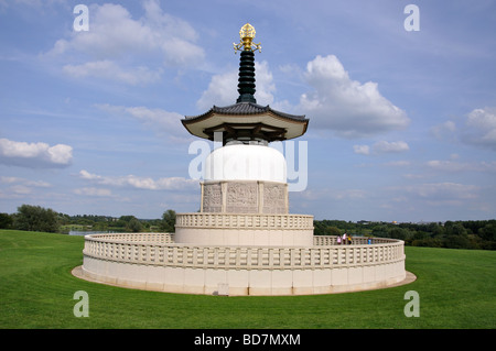 The Peace Pagoda, Willen Lakeside Park, Milton Keynes, Buckinghamshire, England, United Kingdom Stock Photo