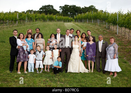 family shot at wedding Stock Photo
