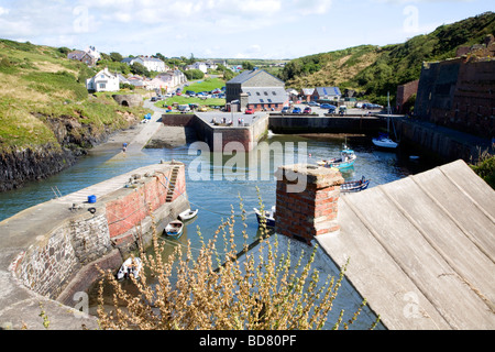 Porthgain harbour Pembrokeshire Wales Stock Photo