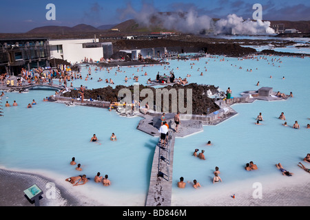 The Blue Lagoon geothermal health spa Grindavik Iceland Stock Photo