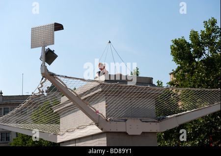 Person on the plinth at One & Other event. Stock Photo