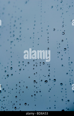 Rain droplets on the window pane.. Stock Photo