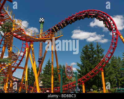 The Bat roller coaster at Canada's Wonderland amusement park Stock Photo