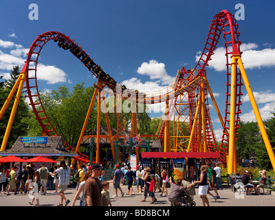 The Bat roller coaster at Canada's Wonderland amusement park Stock Photo