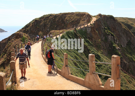 La Coupee Sark Island, Channel Islands Stock Photo