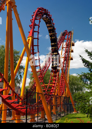 The Bat roller coaster at Canada's Wonderland amusement park Stock Photo