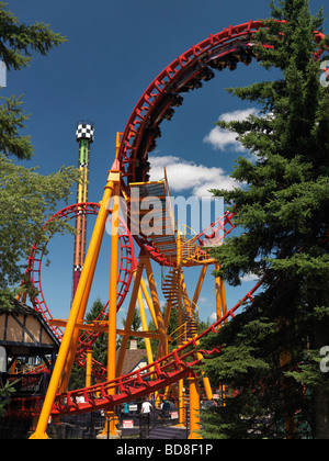 The Bat roller coaster at Canada's Wonderland amusement park Stock Photo