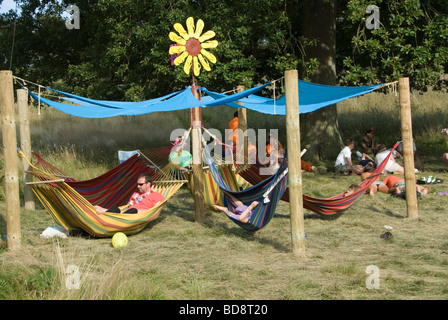 Relaxing at The Big Chill Festival 2009 Stock Photo