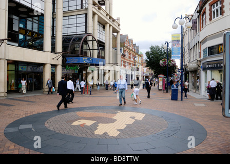 Shoppers in the pedestrian zone of Kingston on Thames Stock Photo