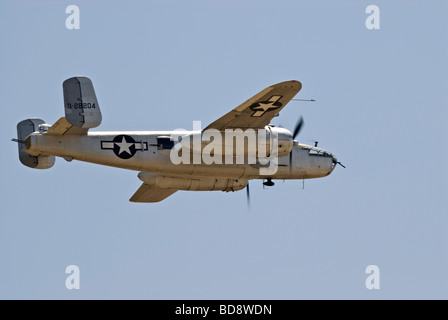 A North American B-25 Mitchell flies at an air show (side view Stock ...