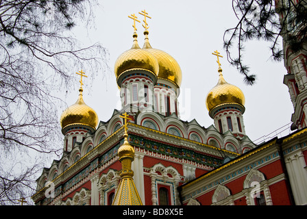 age ornaments Orthodox paintings Russian Church in Shipka - Bulgaria Stock Photo