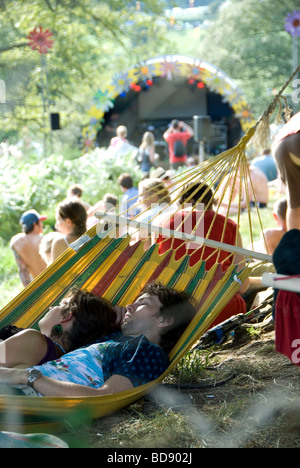 Chilling out at The Big Chill Festival 2009 Stock Photo