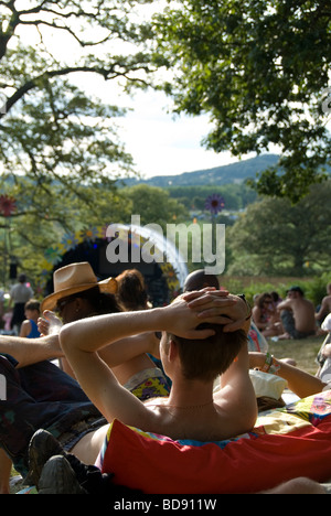 Chilling out at The Big Chill Festival 2009 Stock Photo