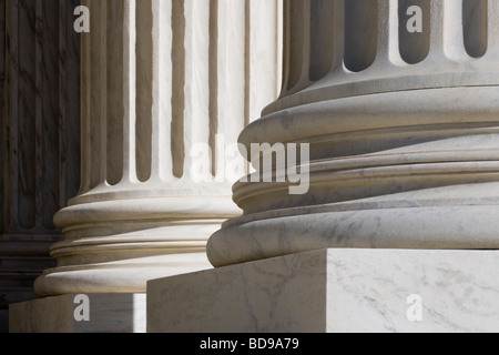 Columns of the US Supreme Court Building in Washington DC Stock Photo