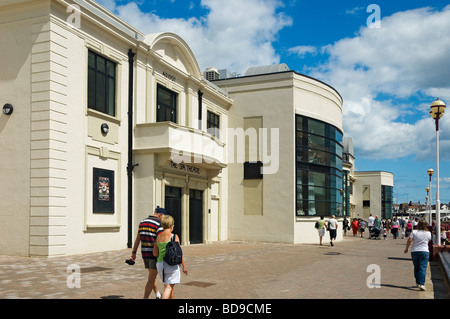 People tourists visitors walking by The Spa in summer Bridlington East Yorkshire England UK United Kingdom GB Great Britain Stock Photo