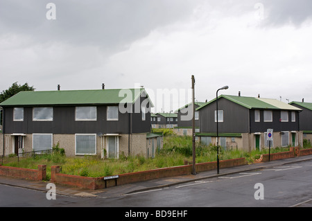 Some of the 120 properties awaiting demolition in the Belle Vue area of Hartlepool, UK. Stock Photo