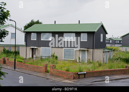 Some of the 120 properties awaiting demolition in the Belle Vue area of Hartlepool, UK. Stock Photo