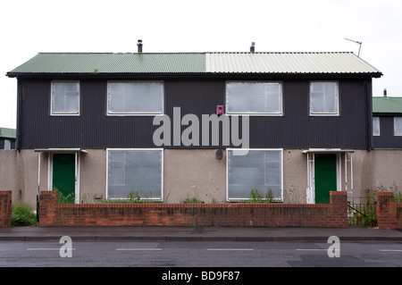 Some of the 120 properties awaiting demolition in the Belle Vue area of Hartlepool, UK. Stock Photo