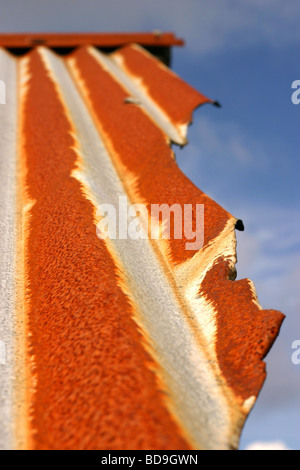 rusty corrugated iron roof Stock Photo