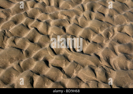 Sand Ripples On The Beach At Crosby Marine Park, Merseyside, UK Stock Photo