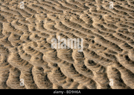 Sand Ripples On The Beach At Crosby Marine Park, Merseyside, UK Stock Photo