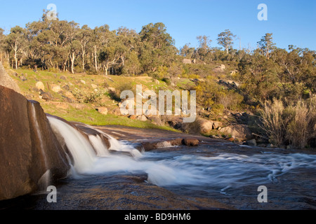 Jane Broook flowing over Hovea Falls in John Forrest National Park, Perth, Western Australia Stock Photo