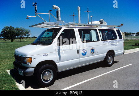 A storm chase vehicle of the National Severe Storms Laboratory in Norman, Oklahoma, USA Stock Photo