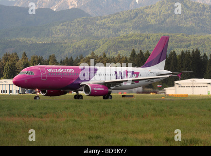 Wizz Air Airbus A320 passenger jet plane departing from Ljubljana, Slovenia Stock Photo