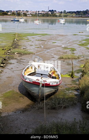 BOATS ON THE River Stour AT MANNINGTREE , BRITAINS SMALLEST TOWN Stock Photo