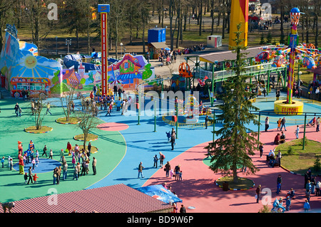 Amusement park in St. Petersburg in Russia. Photo from birds fly Stock Photo