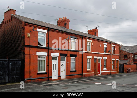 a row of early 20th century houses in wigan, lancashire, uk Stock Photo