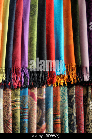 Colorful Egyptian Scarves Luxor Market Stock Photo