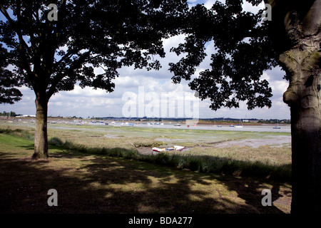 River views at Manningtree England s smallest town on the south bank of the River Stour, with SMALL BOATS Stock Photo