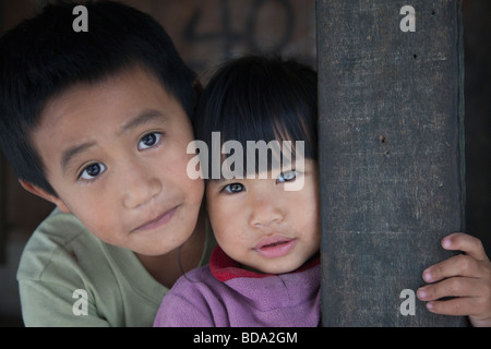 Young native boy and girl Banaue Ifugao Province Northern Luzon Philippines Stock Photo