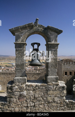 the bell of the castle in Trujillo Caceres province Extremadura Spain Stock Photo
