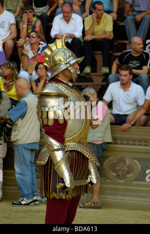 Contrada of the Torre in the Siena Palio, a twice yearly event of pageantry and horse race
