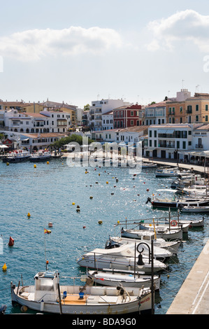 Moll de Cales Fonts harbour, Es Castell, near Mahon, Menorca, Balearic Islands, Spain Stock Photo