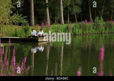 Two Teenage Boys Fishing Stock Photo