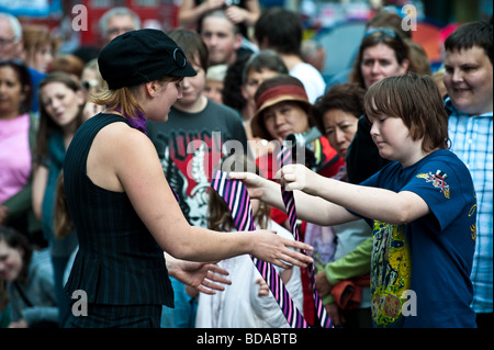 Festival Fringe performers in the Royal Mile Edinburgh Stock Photo