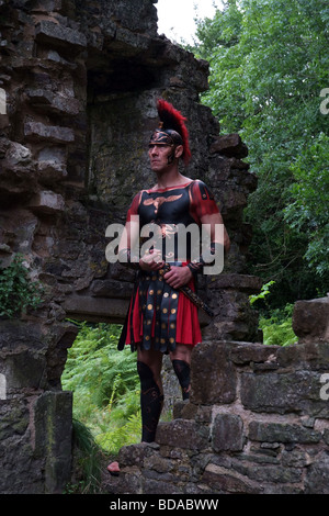 Bodypainted Roman Soldier Stock Photo