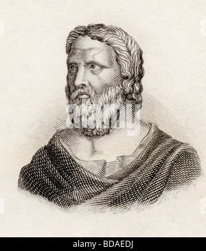 Heraclitus of Ephesus aka The Obscure or The Weeping Philosopher, born circa 535 BC died circa 475 BC. Stock Photo