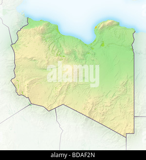 Libya, shaded relief map. Stock Photo