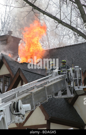 House Fire New Jersey USA Stock Photo