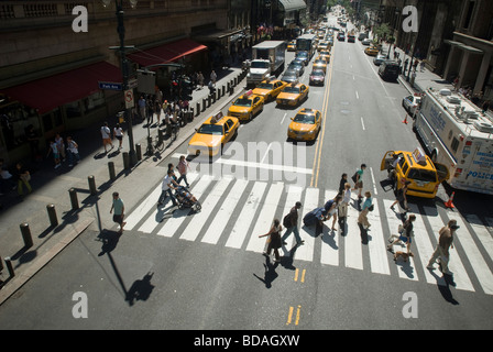 Pedestrians cross East 42nd Street opposite Grand Central Terminal on Saturday August 8 2009 Richard B Levine Stock Photo