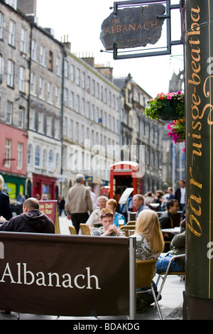 Image of The Albanach Bar on Royal Mile, Edinburgh, Scotland Stock Photo