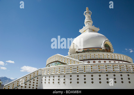 Architectural details of a stupa, Shanti Stupa, Leh, Ladakh, Jammu and Kashmir, India Stock Photo