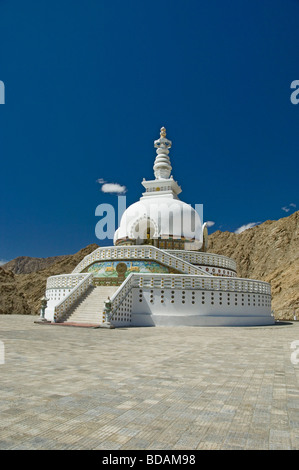 Facade of a stupa, Shanti Stupa, Leh, Ladakh, Jammu and Kashmir, India Stock Photo