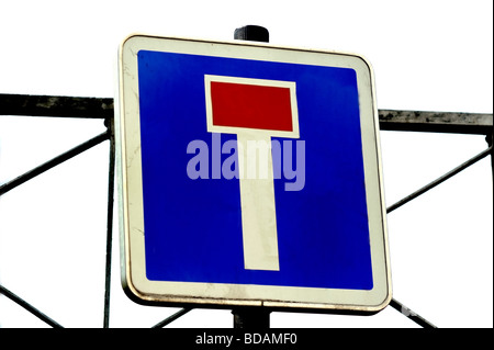 Paris France, Street Scene Detail 'French Road Sign' Dead End Stock Photo