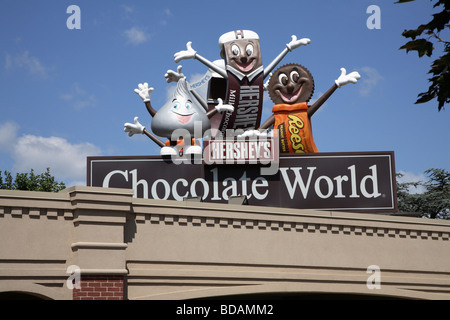 Chocolate world welcome in Hershey PA. Stock Photo